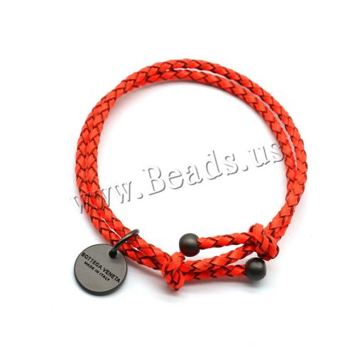 Leather Cord Bracelet Zinc Alloy with Goat Skin Leather Unisex Length Approx 18-35 cm Sold By PC