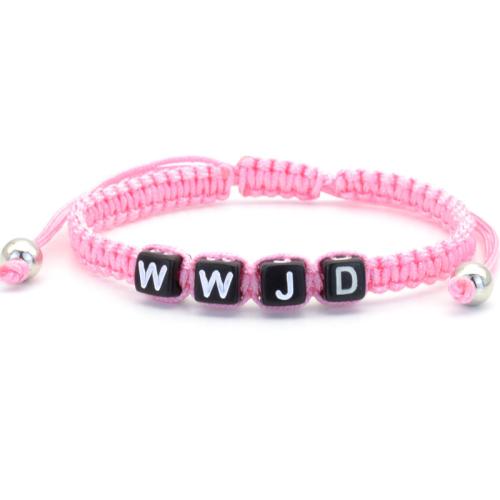 Mode Wachsschnur Armbänder, Acryl, mit Wachsschnur & Zinklegierung, unisex, keine, Länge:ca. 16-30 cm, verkauft von PC