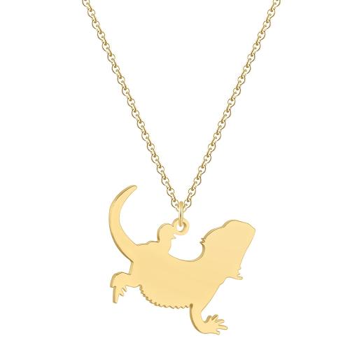 Brass Necklace, Lizard, plated, Unisex, more colors for choice, nickel, lead & cadmium free, 26x20mm, Length:45 cm, Sold By PC