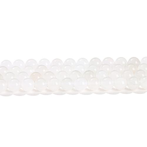 Natural Jade Beads, Round, polished, DIY & different size for choice, white, Sold By Strand