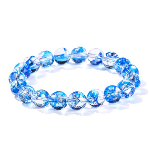 Kyanite Bracelet, Round, handmade, Unisex & different size for choice & crackle, Length:Approx 6-8 Inch, Sold By PC