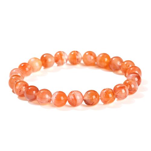 Yunnan Red Agate Bracelet, Round, handmade, fashion jewelry & for woman, more colors for choice, beads length 8-9mm, Length:Approx 6-8 Inch, Sold By PC