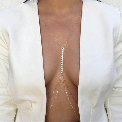 Body Chain Smycken, Zink Alloy, för kvinna & med strass, fler färger för val, Säljs av PC