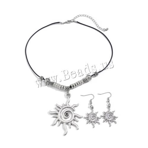 Sets de Joyas, pendiente & collar, plástico recubierto de cobre, con Cordón de cera & aleación de zinc, Joyería & diferentes estilos para la opción & para mujer, Vendido por Set