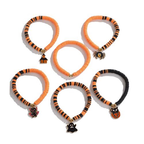 Bracelets de la BCC, argile de polymère, avec plastique revêtu de cuivre, bijoux de mode & styles différents pour le choix & pour femme, couleurs mélangées, Vendu par fixé