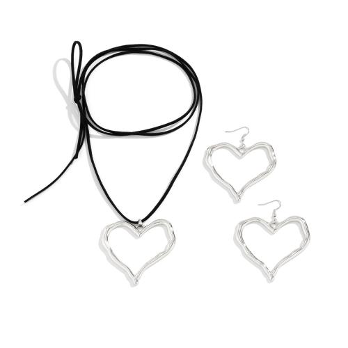 Zink Alloy Jewelry Sets, med PU, mode smycken & olika stilar för val & för kvinna, fler färger för val, Säljs av PC