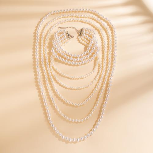 Plastic Pearl Necklace, fashion jewelry & multilayer & different styles for choice & for woman, Sold By PC