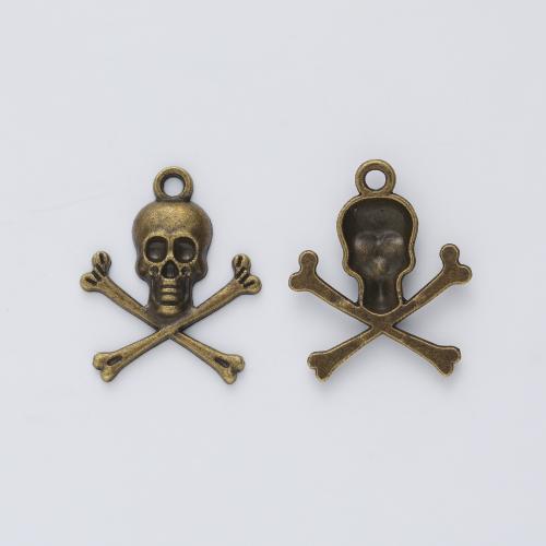 Zinklegering Skull Hangers, Zinc Alloy, Schedel, DIY, meer kleuren voor de keuze, 24.50x19.50x3mm, Verkocht door PC