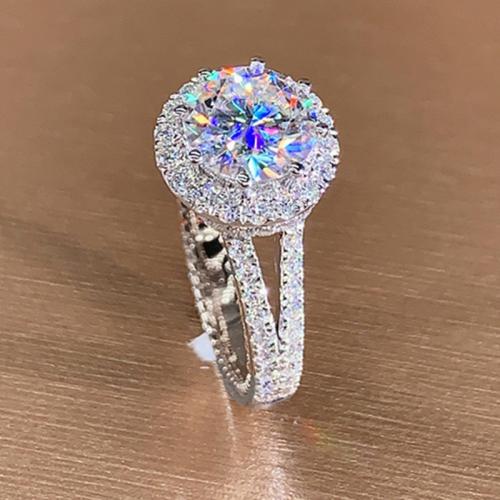 Cúbicos Circonia Micro Pave anillo de latón, metal, diverso tamaño para la opción & micro arcilla de zirconia cúbica & para mujer, más colores para la opción, Vendido por UD