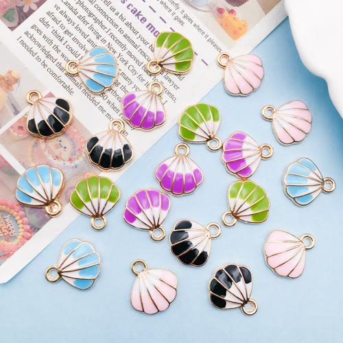 Tibetan Style Enamel Pendants, Shell, DIY, more colors for choice, 15.80x17mm, Sold By PC