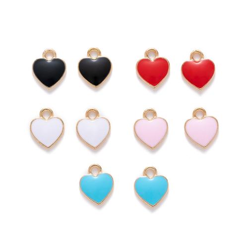 Zinc Alloy Enamel Pendants Heart DIY Sold By Bag