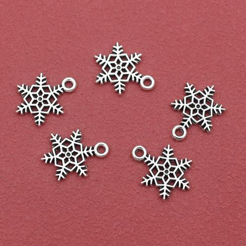 Ciondoli in lega di zinco, lega in zinco, Fiocco di Neve, placcato color argento, DIY, assenza di nichel,piombo&cadmio, 18.50x13mm, Foro:Appross. 1.5mm, Appross. 200PC/borsa, Venduto da borsa