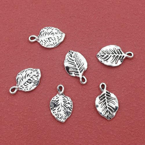 Zinc Alloy Leaf Pendants silver color plated DIY nickel lead & cadmium free Approx 1.5mm Approx Sold By Bag