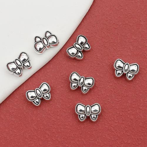 Zinc Alloy Spacer Beads Bowknot silver color plated DIY nickel lead & cadmium free Approx 1.5mm Approx Sold By Bag