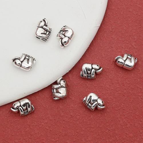Zinc Alloy Spacer Beads Elephant silver color plated DIY nickel lead & cadmium free Approx 2mm Approx Sold By Bag