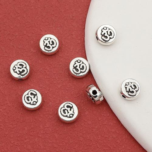 Zinc Alloy Spacer Beads Flat Round silver color plated DIY nickel lead & cadmium free Approx 1.5mm Approx Sold By Bag