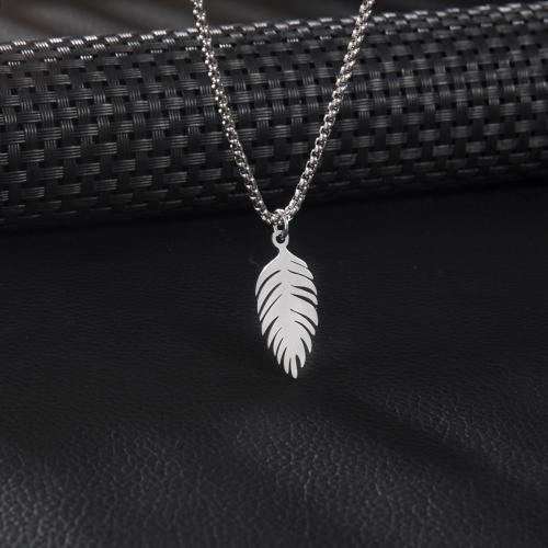 Stainless Steel Jewelry Necklace 304 Stainless Steel Leaf fashion jewelry & for man original color Length Approx 60 cm Sold By PC