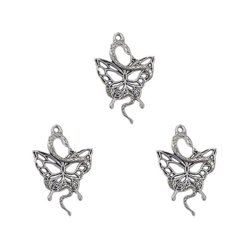 Zinc Alloy Animal Pendants Butterfly antique silver color plated DIY nickel lead & cadmium free Approx Sold By Bag