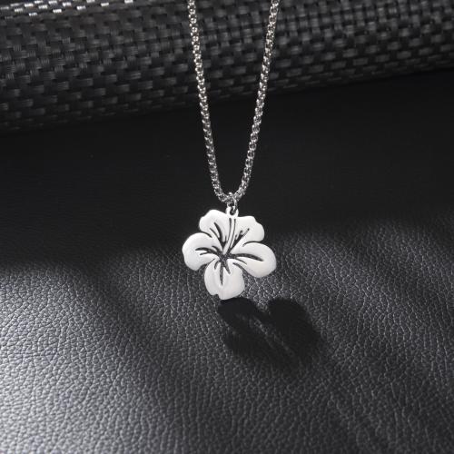 Stainless Steel Jewelry Necklace 304 Stainless Steel Flower fashion jewelry & for woman original color 30mm Length Approx 60 cm Sold By PC