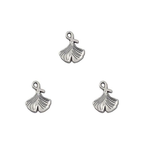 Zinc Alloy Leaf Pendants Ginkgo Leaf antique silver color plated DIY nickel lead & cadmium free Approx Sold By Bag