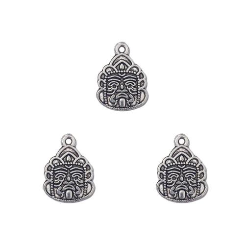 Tibetan Style Pendants, God of Wealth, antique silver color plated, DIY, nickel, lead & cadmium free, 12x16mm, Approx 100PCs/Bag, Sold By Bag