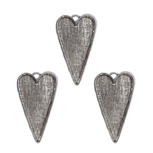 Zinc Alloy Pendant Cabochon Setting Heart antique silver color plated DIY nickel lead & cadmium free Sold By Bag