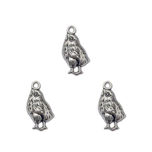 Zinklegierung Tier Anhänger, Vogel, antik silberfarben plattiert, DIY, frei von Nickel, Blei & Kadmium, 14x24mm, 100PCs/Tasche, verkauft von Tasche