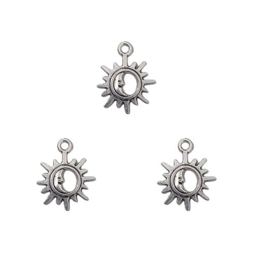 Tibetan Style Pendants, Sun, antique silver color plated, DIY, nickel, lead & cadmium free, 17x21mm, 100/Bag, Sold By Bag