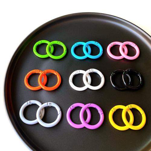 Tibetan Style Jewelry Clasp, Round, stoving varnish, DIY, more colors for choice, nickel, lead & cadmium free, 25mm, 100PCs/Bag, Sold By Bag