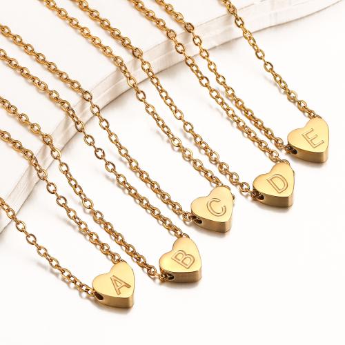 Stainless Steel Jewelry Necklace 304 Stainless Steel with 5CM extender chain Heart gold color plated & for man Length 45 cm Sold By PC