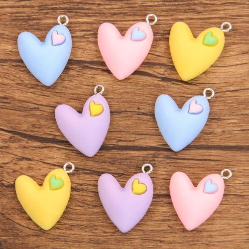 Resin Pendant, Heart, DIY, more colors for choice, 18x25mm, 100PCs/Bag, Sold By Bag