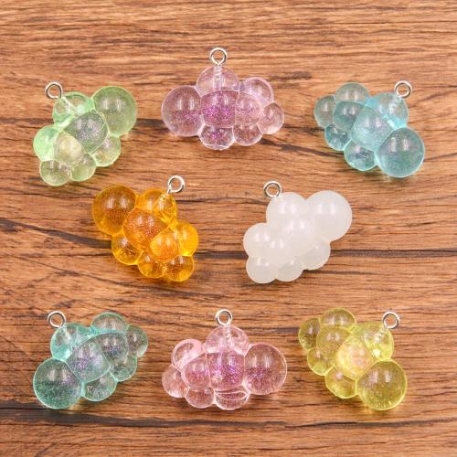 Acrylic Pendants, Cloud, DIY, more colors for choice, nickel, lead & cadmium free, 22x26mm, 100PCs/Bag, Sold By Bag