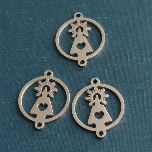 التيتانيوم الصلب موصل, جولة, مطلي, ديي & 1/1 حلقة, المزيد من الألوان للاختيار, 15x19mm, تباع بواسطة PC