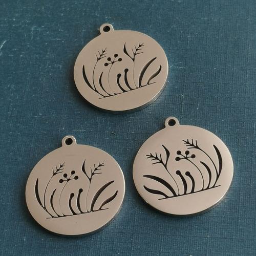 Titanium Steel Pendants Round plated DIY Sold By PC