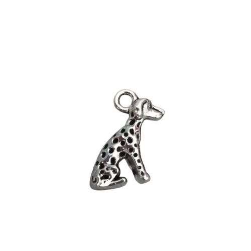 Pendentifs animaux en alliage de zinc, chien, Plaqué de couleur d'argent, DIY, couleur originale, 100PC/lot, Vendu par lot