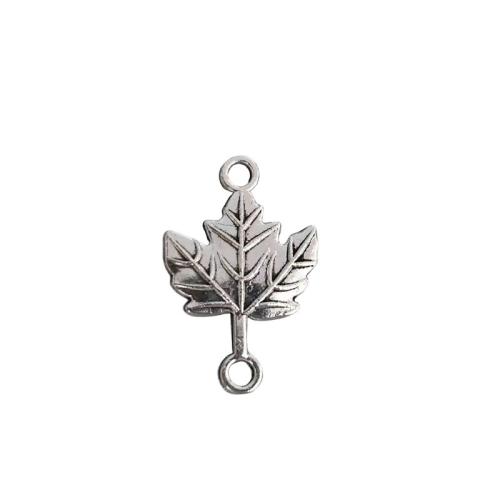 Tibetan Style Connector, Maple Leaf, antique silver color plated, DIY, original color, 100PCs/Lot, Sold By Lot