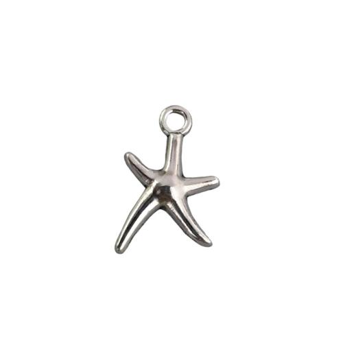 Pingente estrela de liga de zinco, Estrela do mar, banhado, DIY, cor original, 100PCs/Lot, vendido por Lot