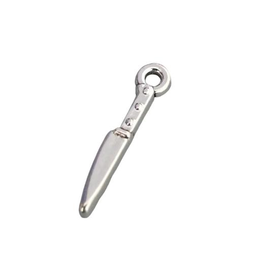 Pendentifs outils en alliage de zinc, épéesabre, Plaqué de couleur d'argent, DIY, couleur originale, 100PC/lot, Vendu par lot