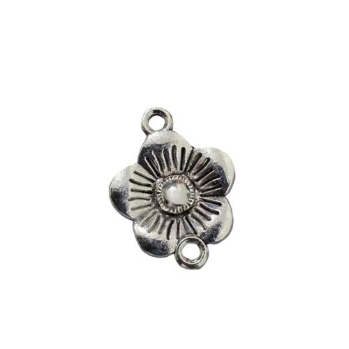 Flower Tibetan Style Connector, petals, antique silver color plated, DIY, original color, 100PCs/Lot, Sold By Lot