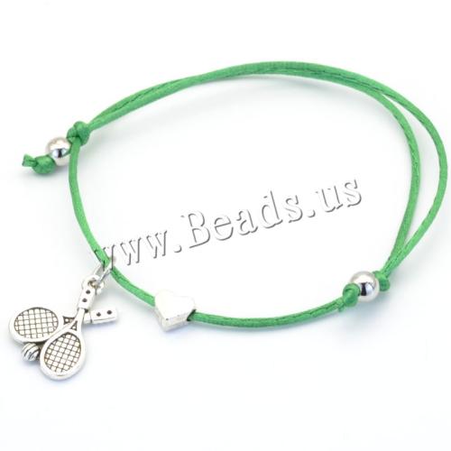 Fashion Create Wax Cord Bracelets, Tibetan Style, with Wax Cord, Unisex, more colors for choice, Length:Approx 16-30 cm, Sold By PC