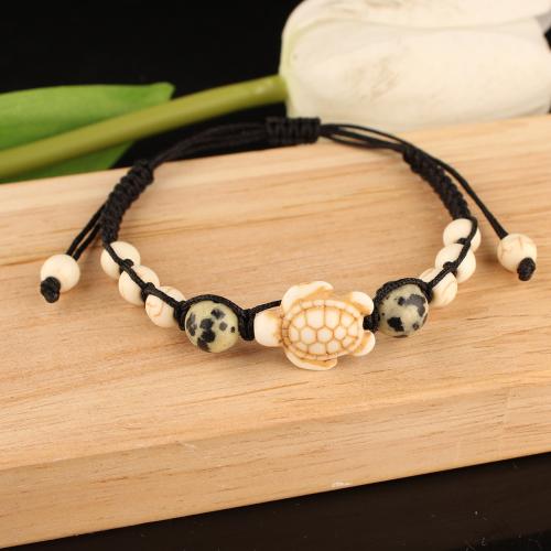 Moda criar pulseiras de fio de cera, with turquesa, feito à mão, unissex, branco e preto, vendido por PC