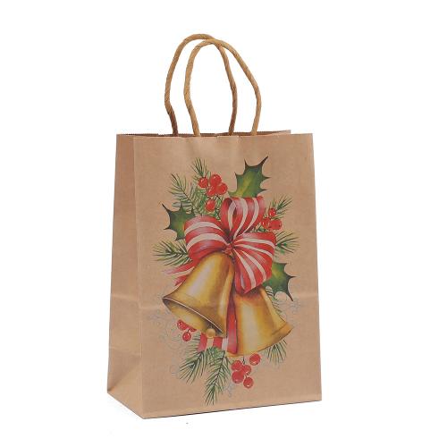 Kraft Christmas Gift Bag, printing, different size for choice & different designs for choice, Sold By PC