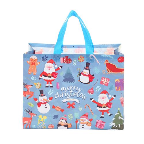 Non-woven tyger Christmas Gift Bag, Utskrift, olika mönster för val, 330x250x170mm, Säljs av PC