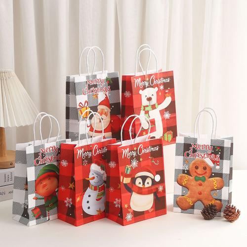 Papir Christmas Gift Bag, Udskrivning, forskellige design til valg, 210x150x80mm, Solgt af PC