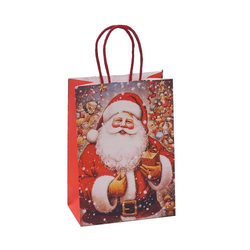 Kraft Christmas Gift Bag, printing, different size for choice & different designs for choice, Sold By PC