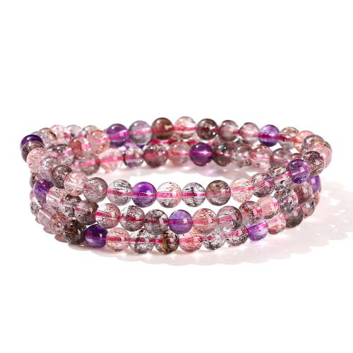 Super Seven Crystal Bracelet Round handmade multilayer & for woman Length Approx 6-8 Inch Sold By PC