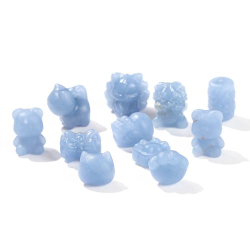 Gemstone Jewelry Beads, Angelite, Carved, DIY & different styles for choice, blue, Sold By PC