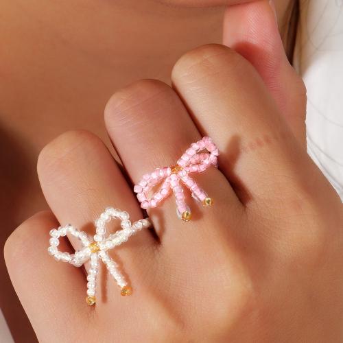 Seedbead Finger Ring, handmade, fashion jewelry & for woman, more colors for choice, Sold By PC