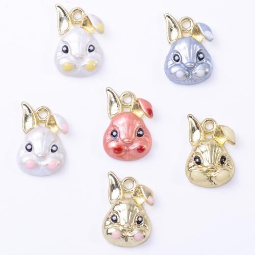 Zinc Alloy Animal Pendants Rabbit rack plating DIY Sold By Bag