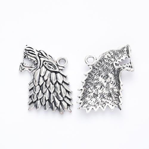 Zinc Alloy Animal Pendants Wolf DIY Sold By PC